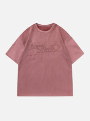 T-shirt en daim avec étoile en relief 