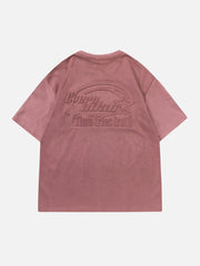 T-shirt en daim avec étoile en relief 