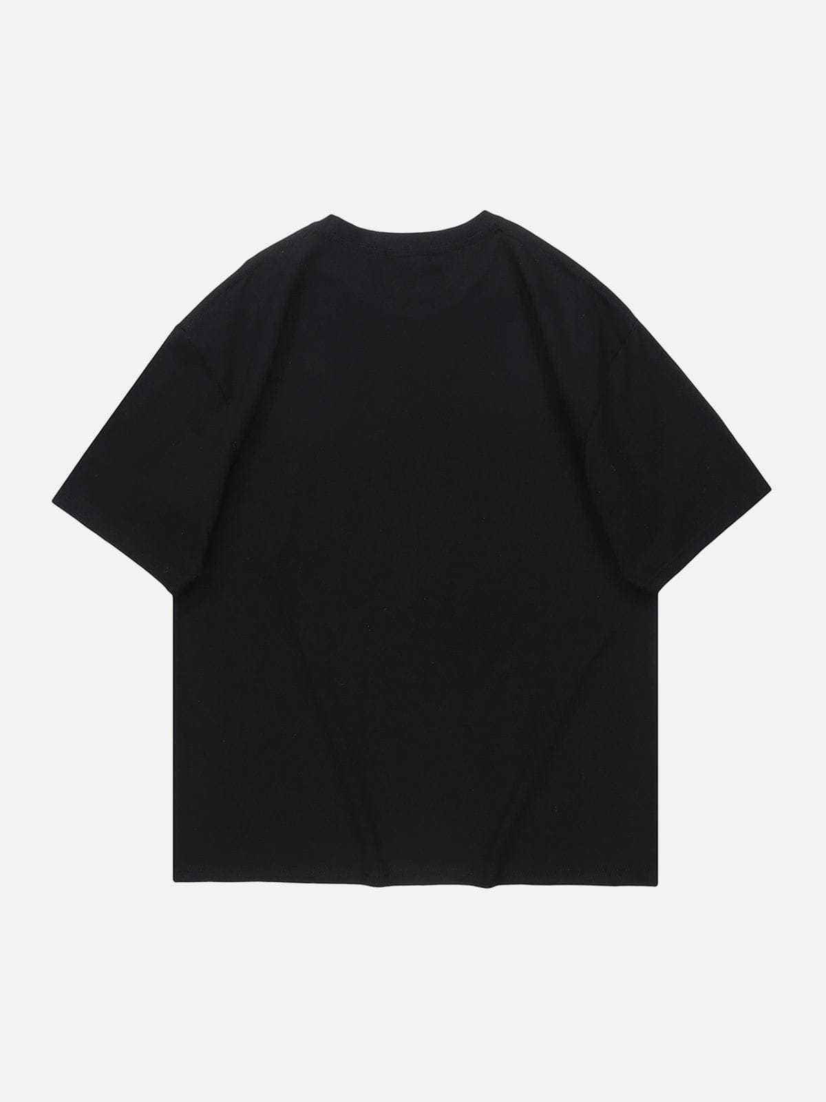 T-Shirt mit Sonnenblumen-Totenkopf-Print 