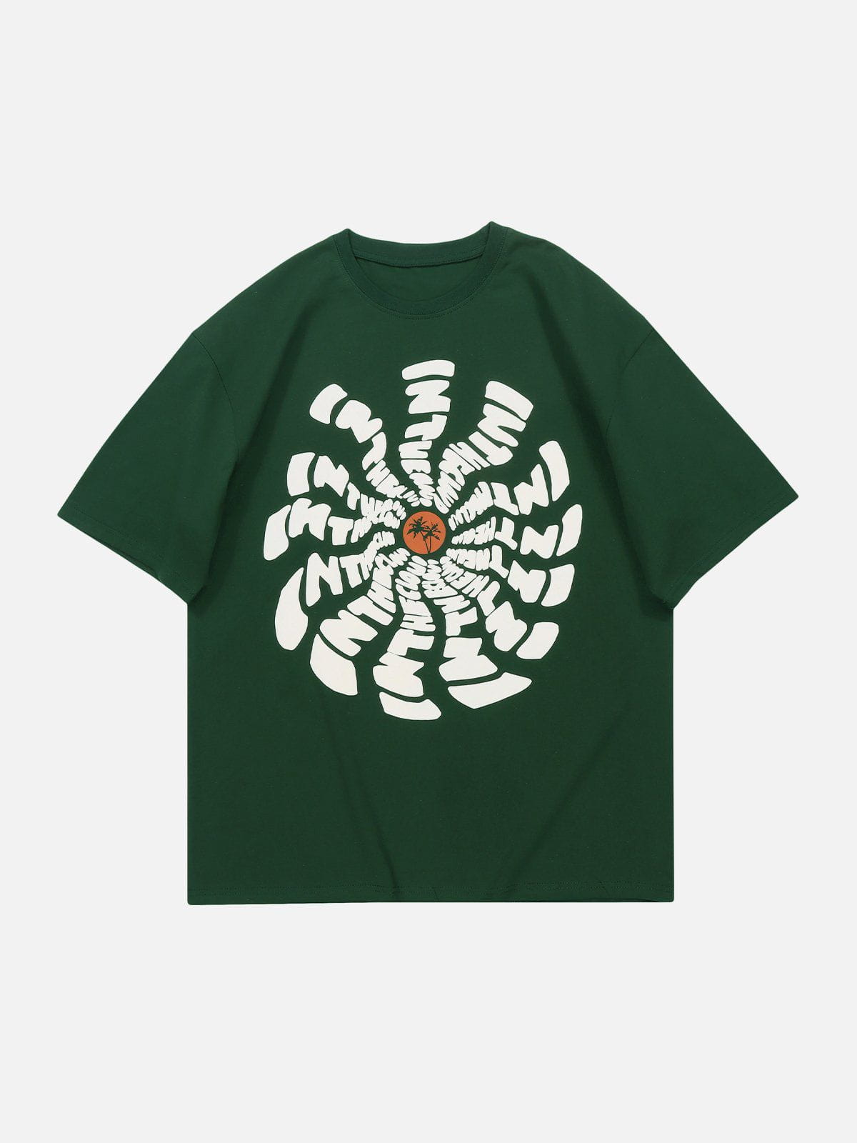 T-Shirt mit Sonnenblumen-Totenkopf-Print 