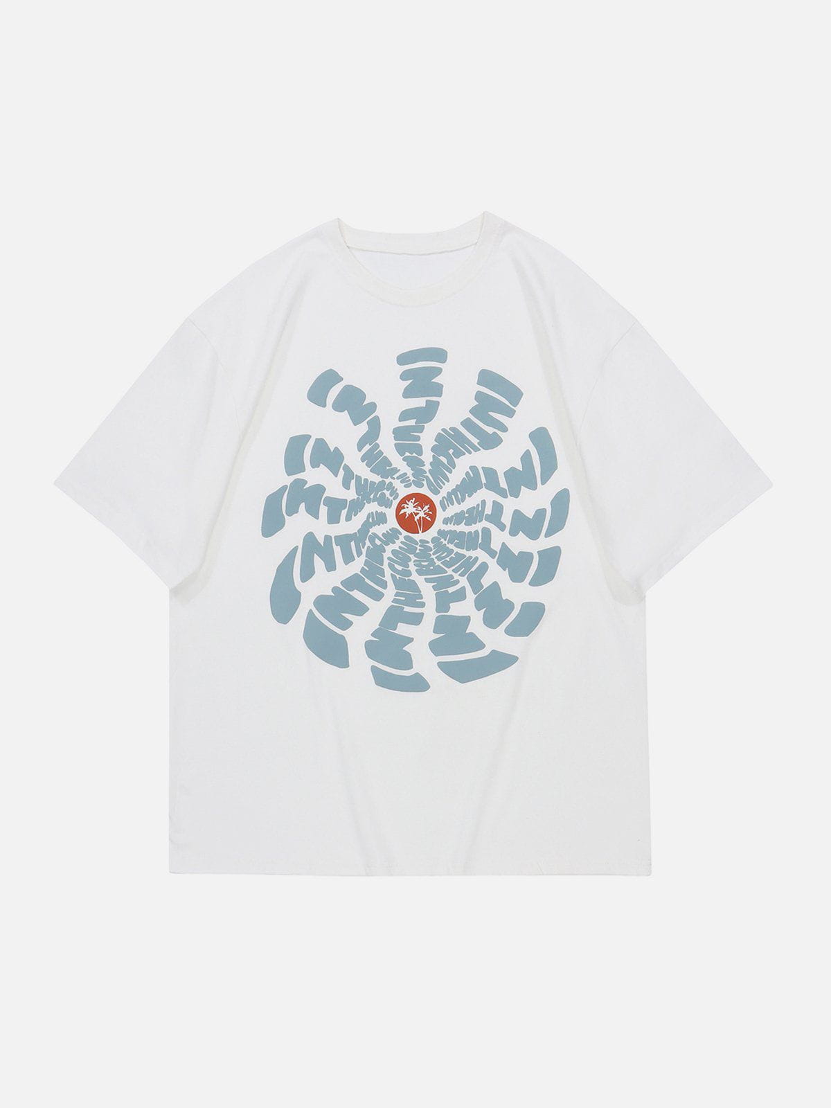T-Shirt mit Sonnenblumen-Totenkopf-Print 