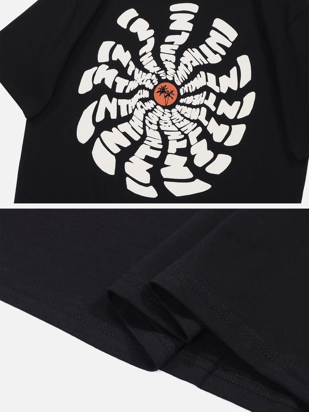 T-Shirt mit Sonnenblumen-Totenkopf-Print 