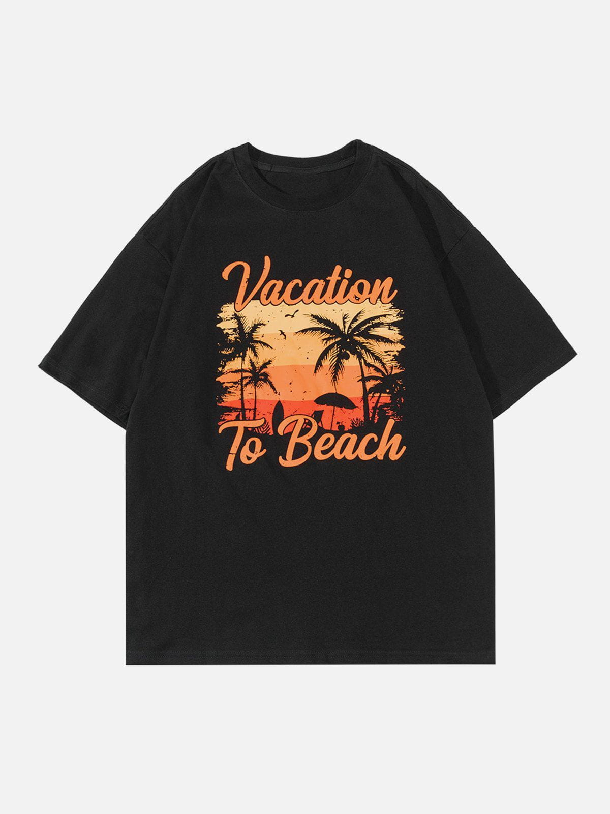 T-shirt imprimé coucher de soleil 
