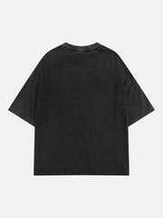 T-shirt délavé imprimé TV 