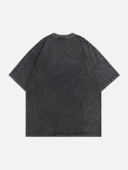 T-shirt à imprimé tête de mort avec image thermique 