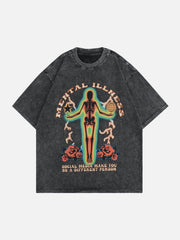 T-shirt à imprimé tête de mort avec image thermique 