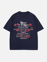 T-shirt imprimé lettre Thorn Rose 
