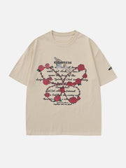 T-shirt imprimé lettre Thorn Rose 