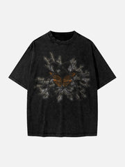 T-shirt imprimé papillon et épines 