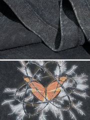 T-shirt imprimé papillon et épines 