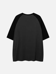 T-shirt imprimé lettre brodée en trois dimensions 