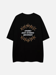 T-shirt à imprimé étoile brodé en trois dimensions 