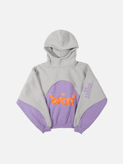 Three-dimensional Foam Patchwork Fleece Hoodie