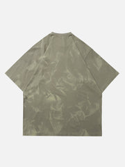 T-shirt imprimé lettres délavé tie-dye 