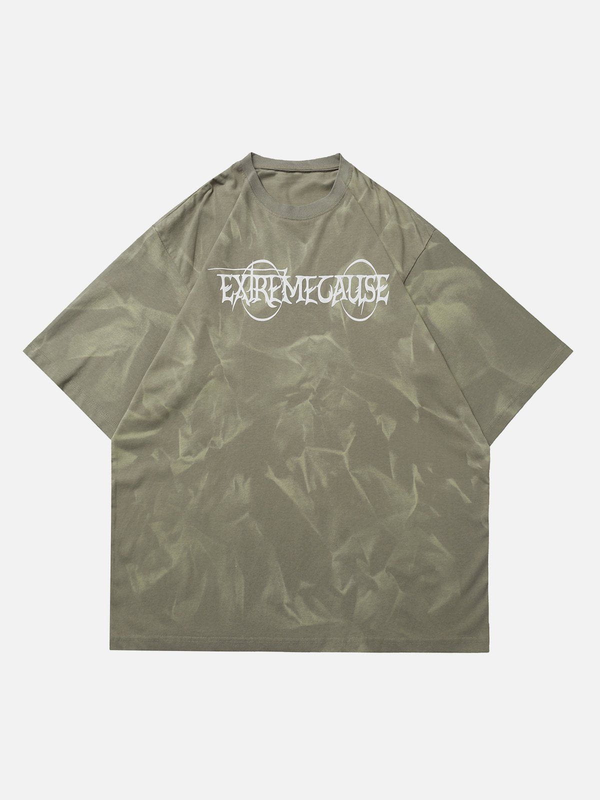 T-shirt imprimé lettres délavé tie-dye 