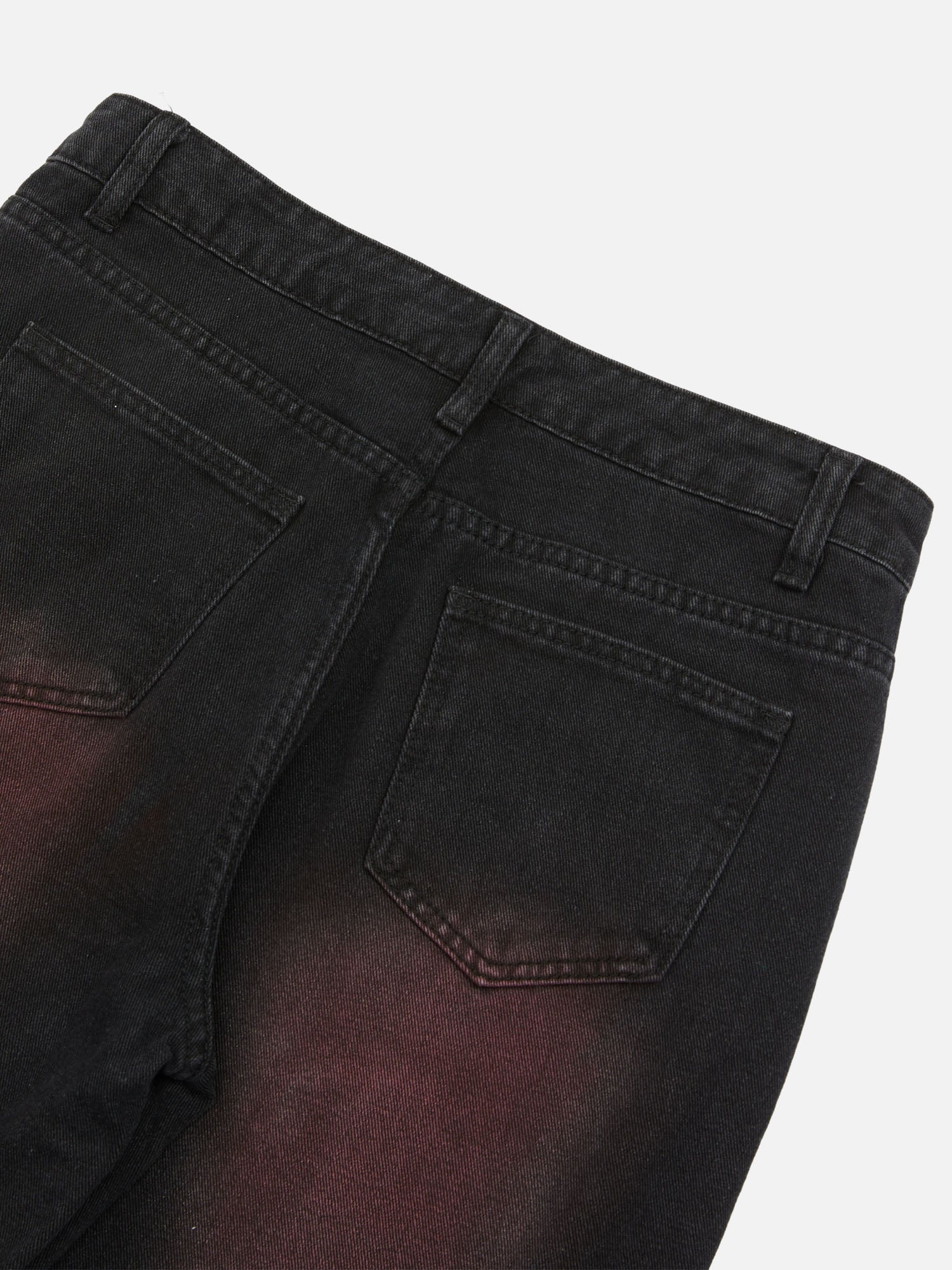Tie-dye Butterfly Embroidered Raw Edge Jeans
