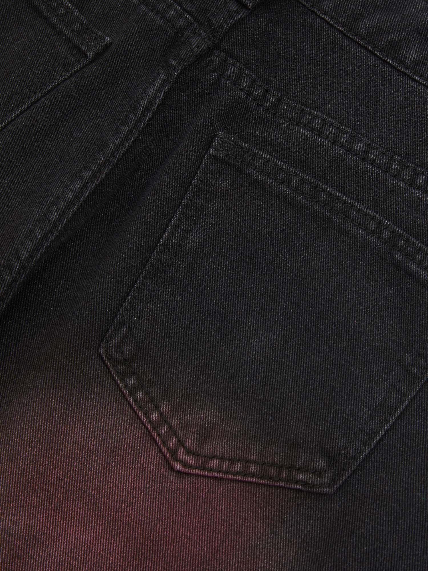 Tie-dye Butterfly Embroidered Raw Edge Jeans