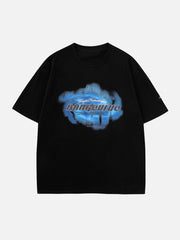 T-shirt imprimé lettres tie-dye 