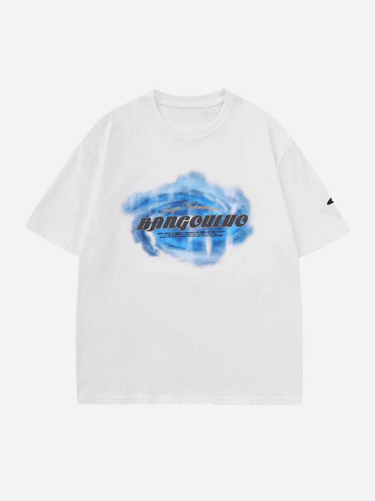 T-shirt imprimé lettres tie-dye 