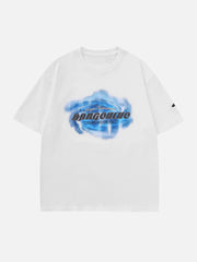 T-shirt imprimé lettres tie-dye 