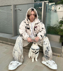 Lose Baumwolljacke aus Batikwolle aus Lammwolle – 1840 