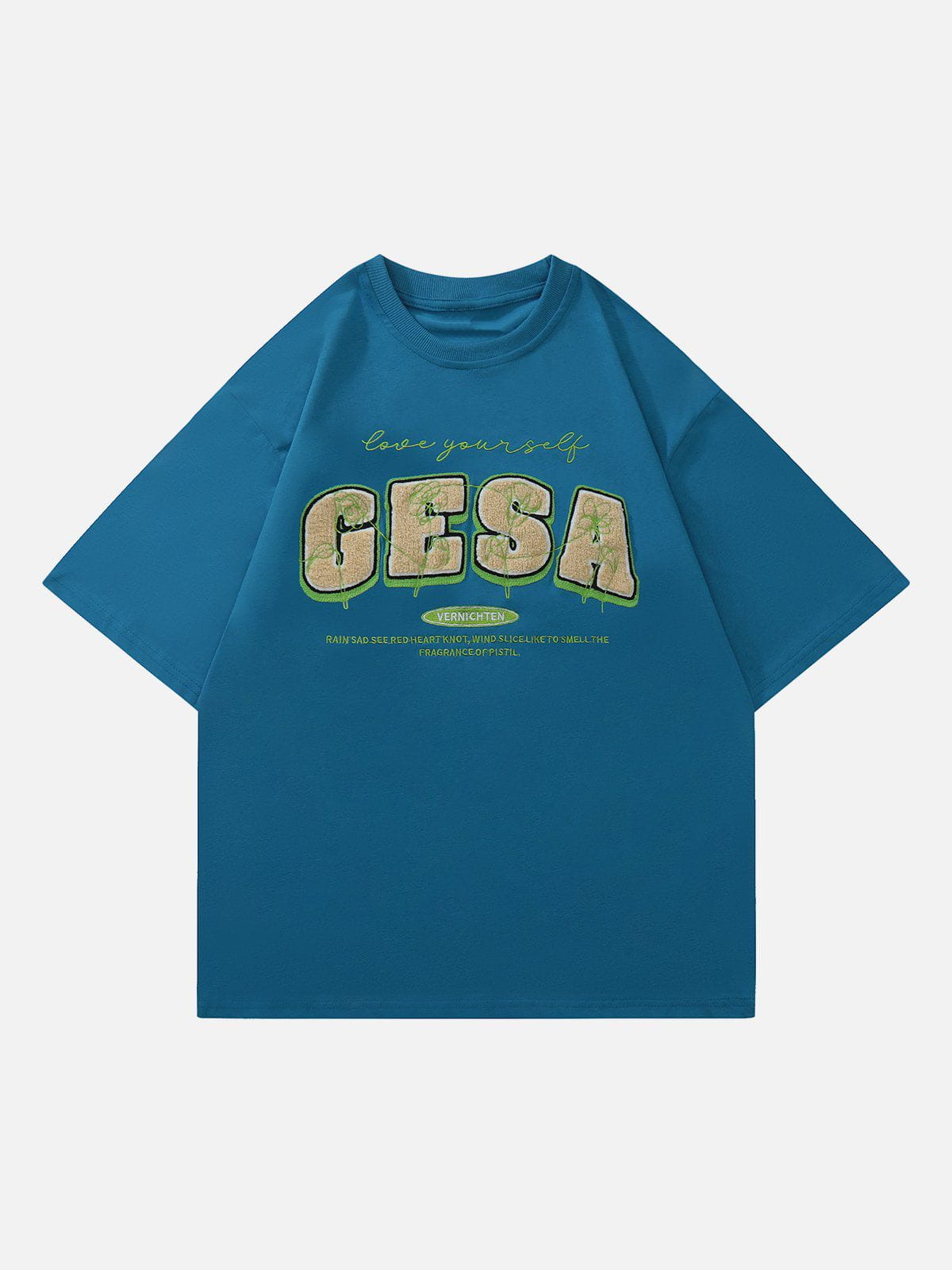 T-shirt à fleurs brodées avec serviette 