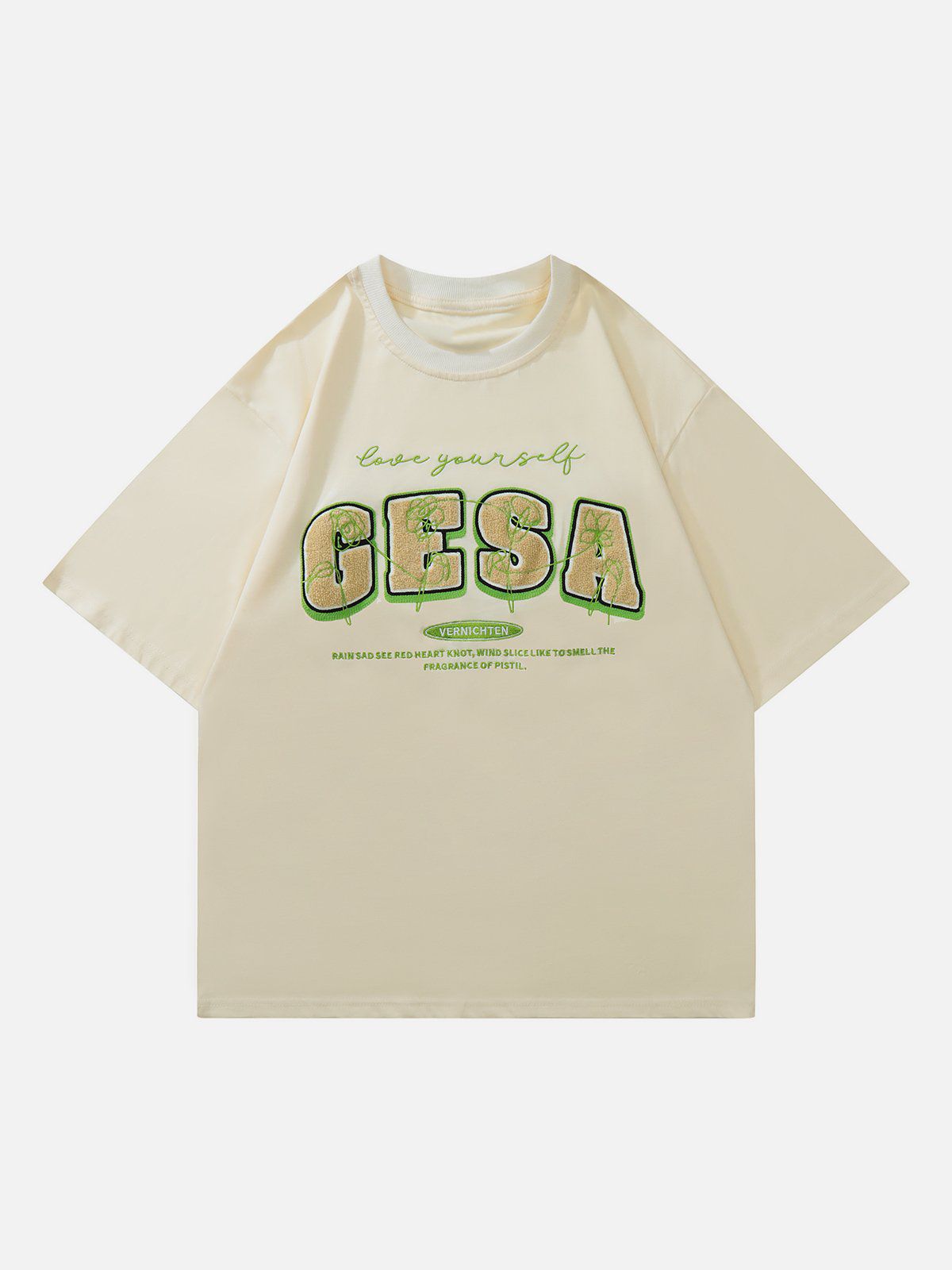 T-shirt à fleurs brodées avec serviette 