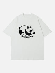 Towel Embroidery Panda Print Tee