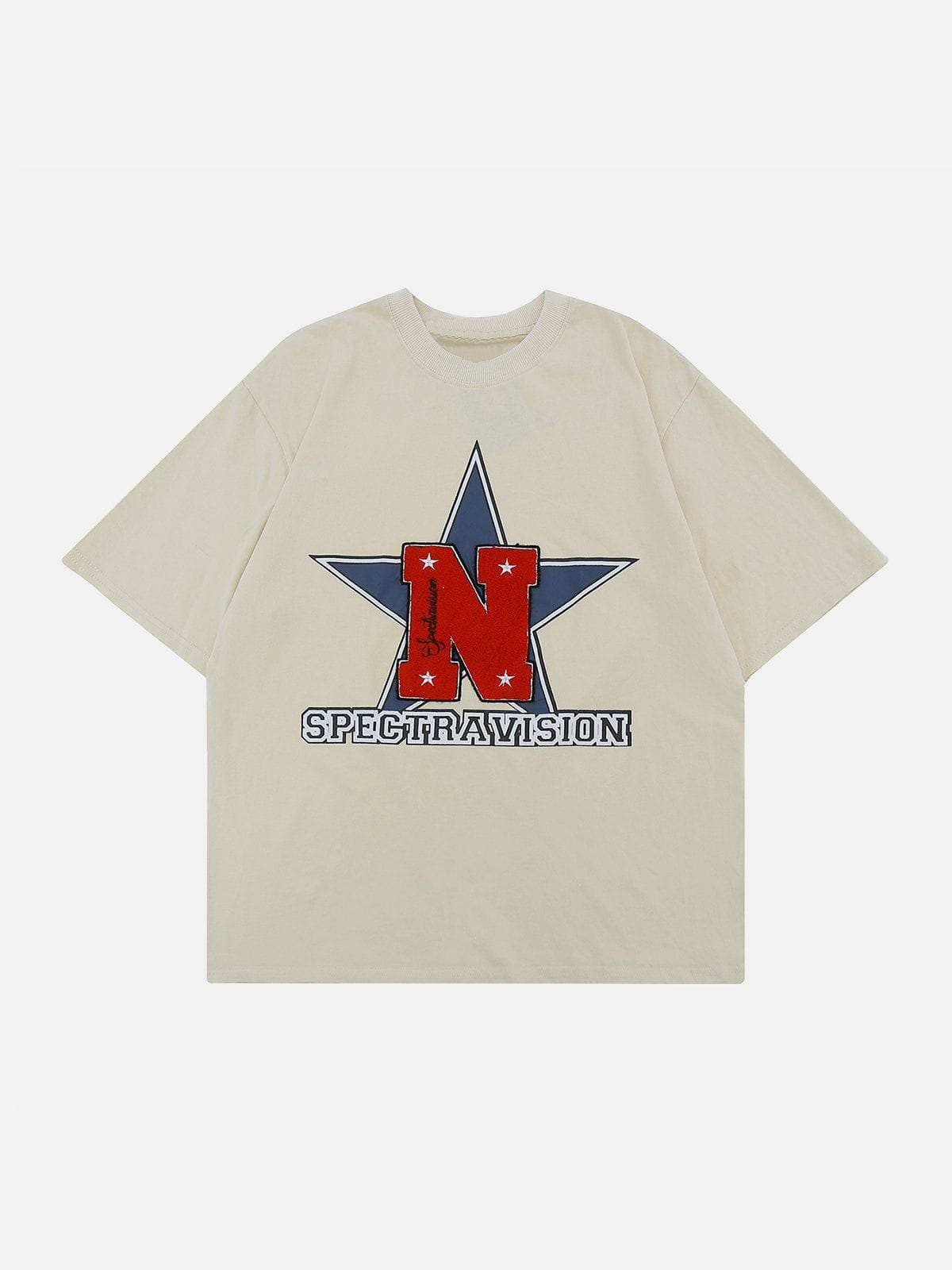 T-shirt imprimé étoile brodé en serviette 