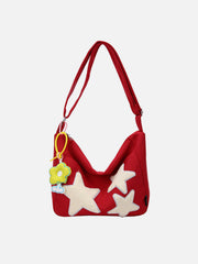 Towel Embroidery Star Shoulder Bag
