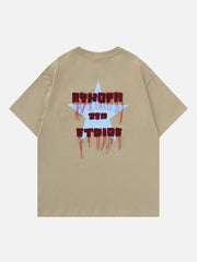 T-shirt à pompons et étoiles brodées avec serviette 