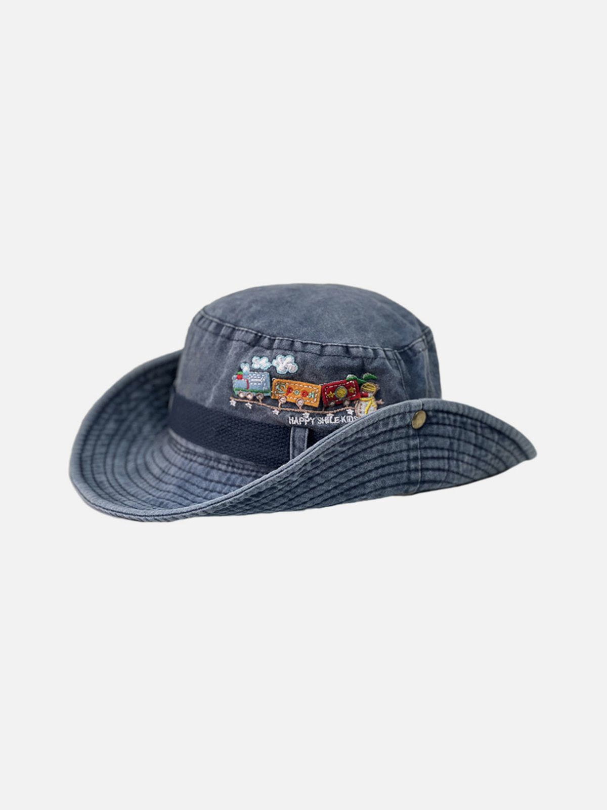 Train Embroidery Washed Distressed Casual Cargo Hat