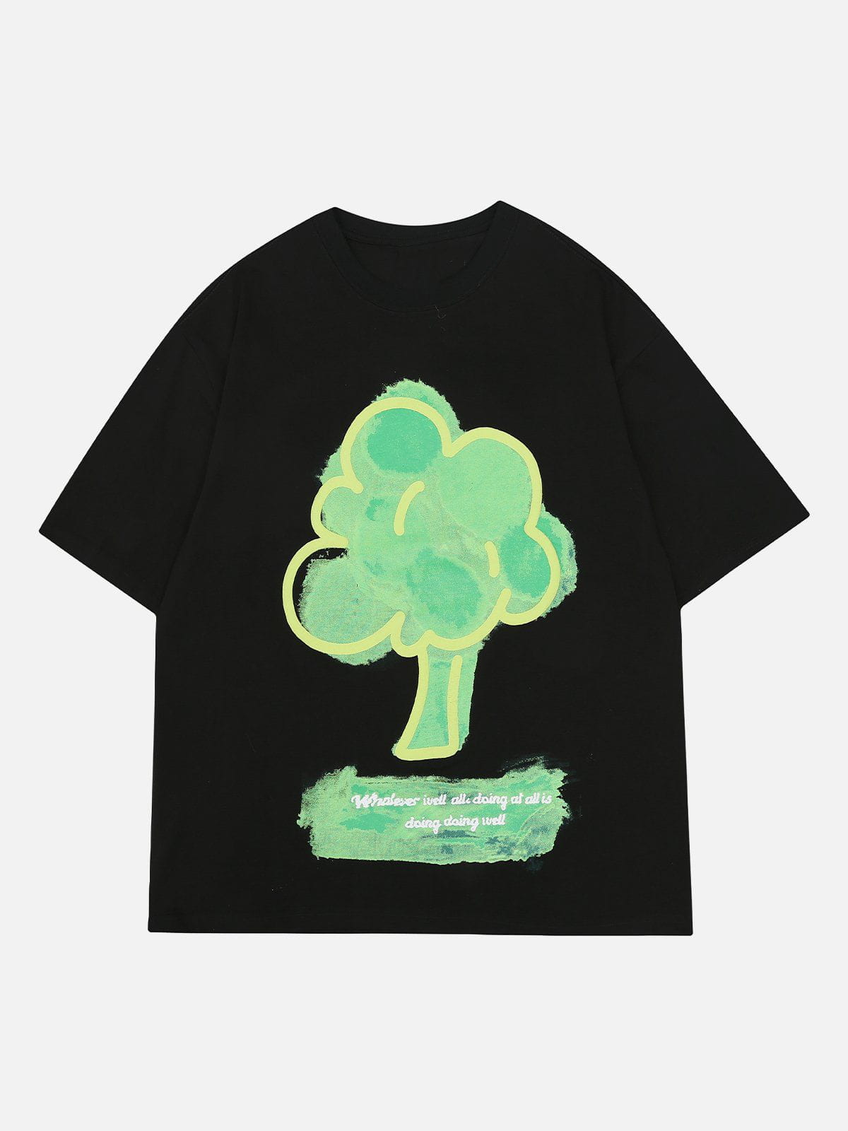 T-shirt à imprimé graphique d'arbre 