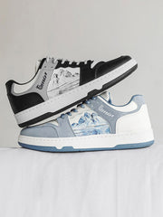 Versatile Casual Ink Painting Board Shoes
