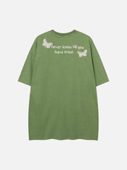 T-shirt imprimé papillon vintage 