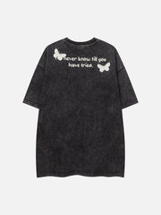 T-shirt imprimé papillon vintage 