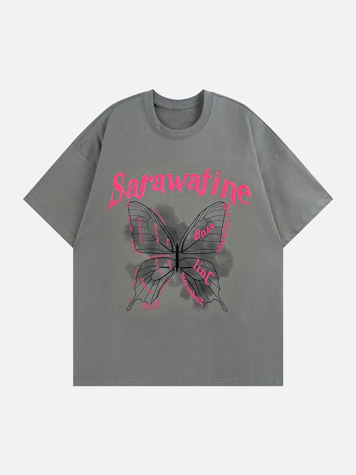 T-shirt imprimé papillon vintage 