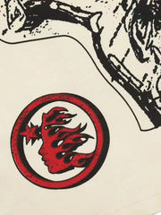 T-shirt vintage délavé et vieilli, motif dialyse corporelle, poids lourd 