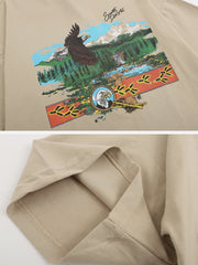 T-shirt vintage à imprimé aigle 