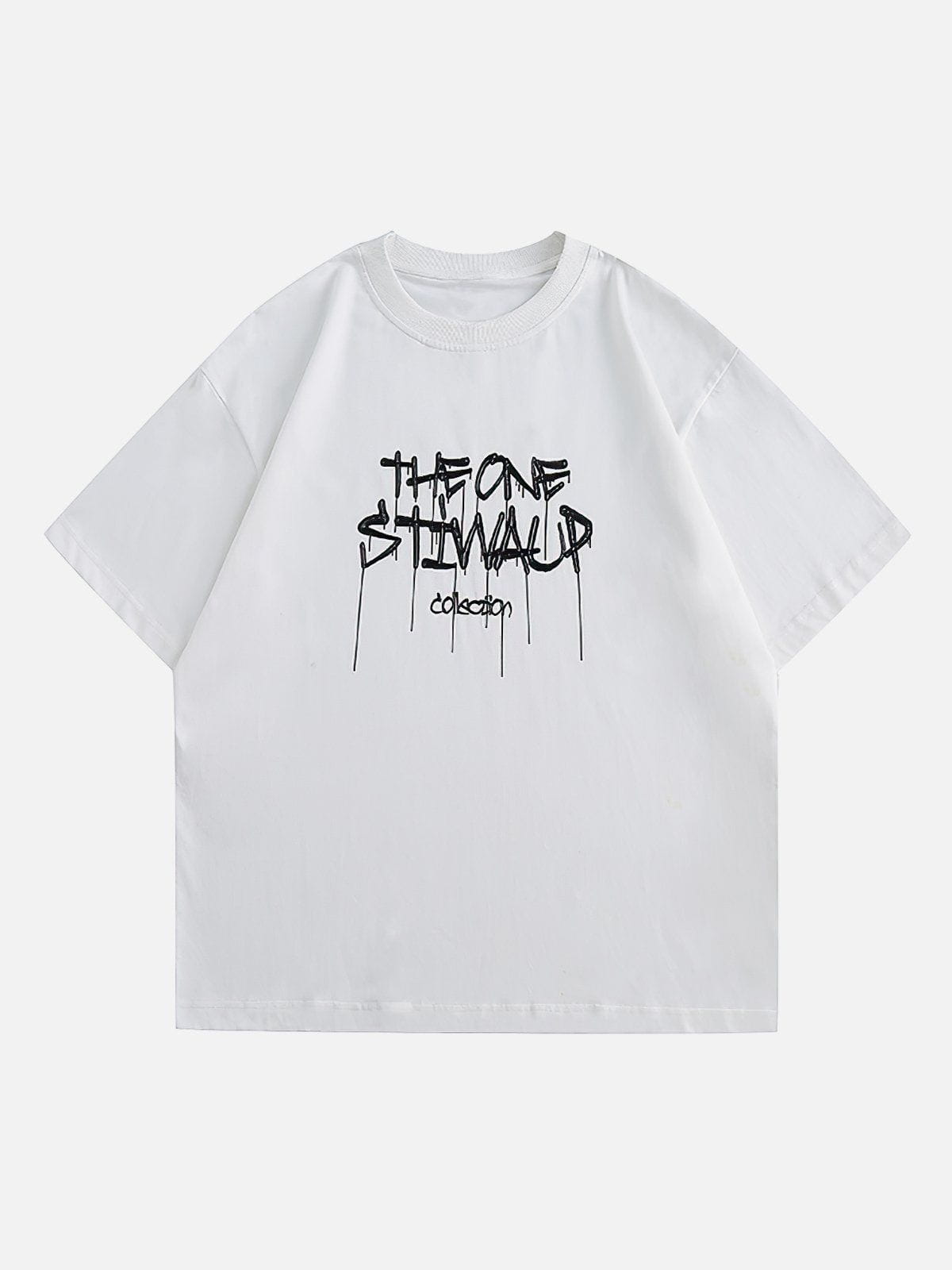 T-shirt à lettres brodées vintage 