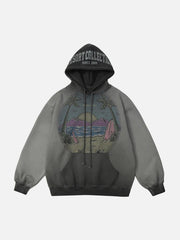 Vintage Gradient Hooded Loose Sweatshirt - 1842