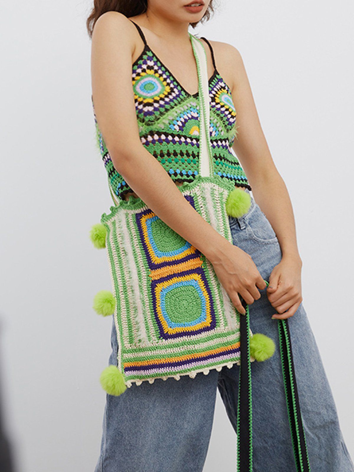 Vintage Knit Shoulder Bag