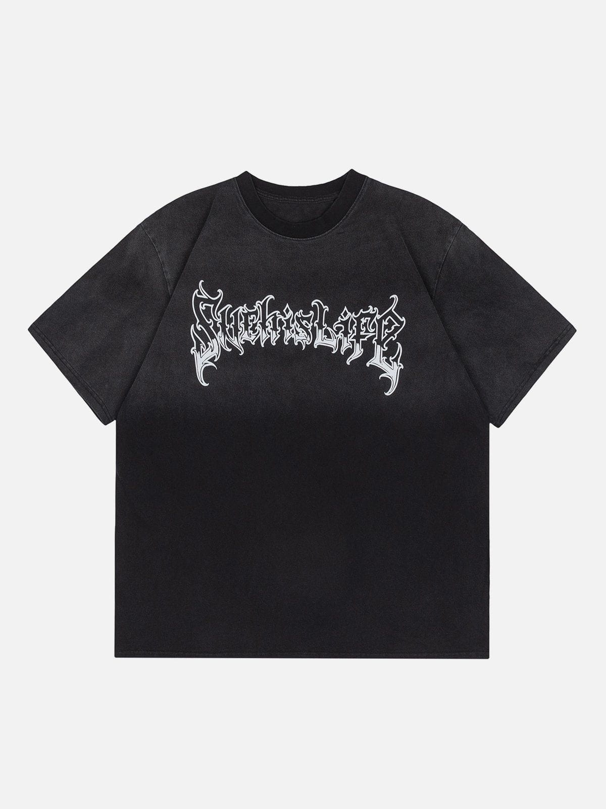 T-shirt dégradé à imprimé lettre vintage 