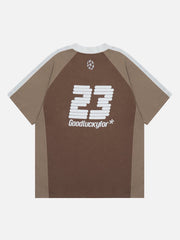 T-shirt à col polo patchwork vintage 