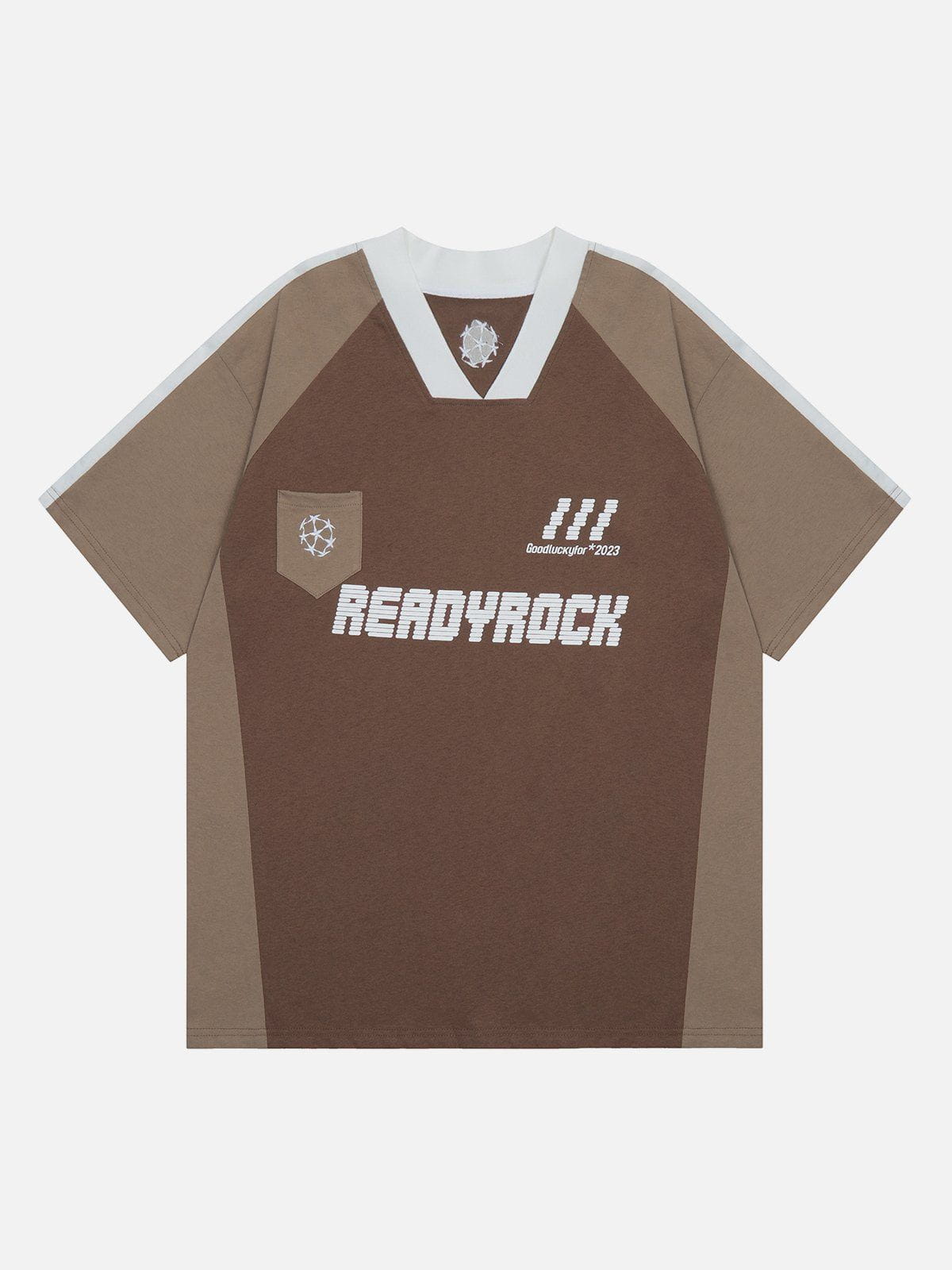 T-shirt à col polo patchwork vintage 