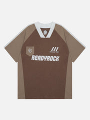 T-shirt à col polo patchwork vintage 