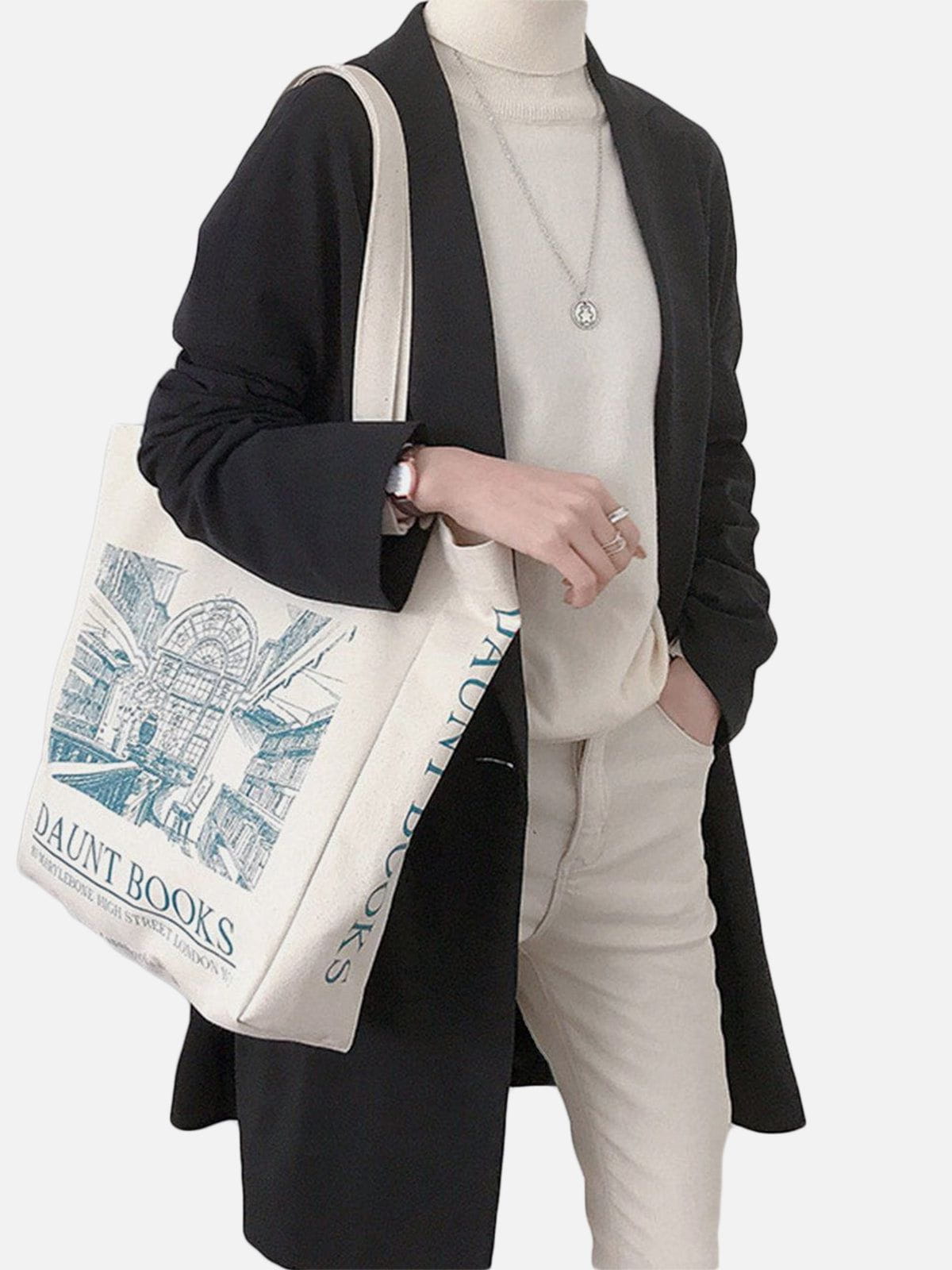 Vintage Print Canvas Bag