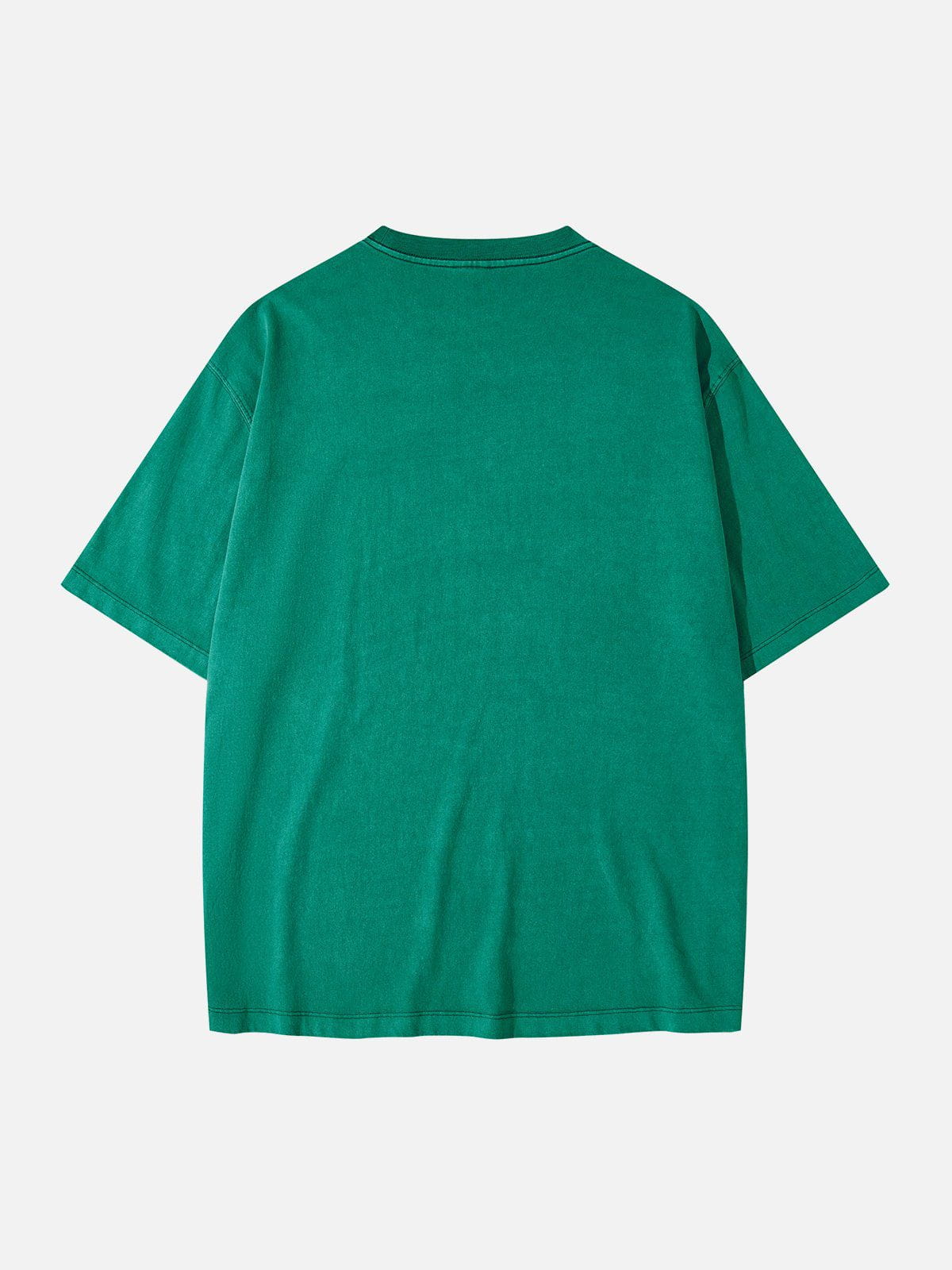 T-shirt vintage en coton délavé uni 