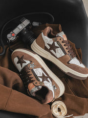 Vintage Star Patchwork Skate Shoes