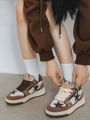 Vintage Star Patchwork Skate Shoes